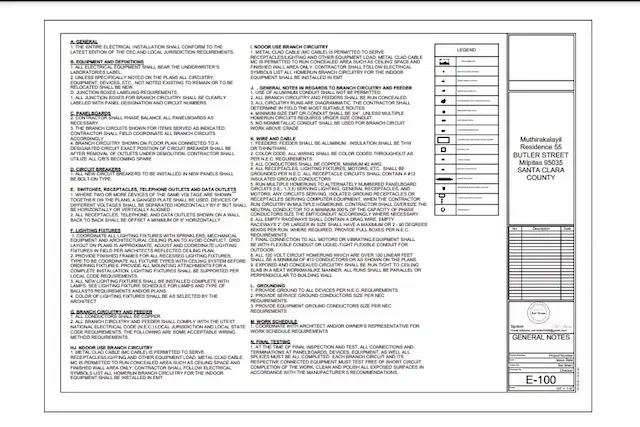 Electrical and Plumbing plans ready for submission to the city for permit.